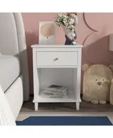 Streamdale Furniture Wooden Nightstand With One Drawer One Shelf For Kids, Adults