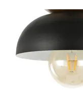 Paulina 8.5" 1-Light Classic Industrial Iron Led Flush Mount