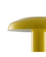 Suillius 11" Contemporary Bohemian Rechargeable, Cordless Iron Integrated Led Mushroom Table Lamp