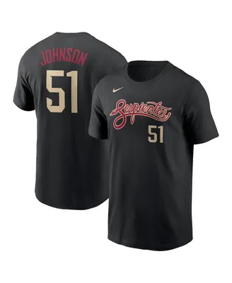 Men's Nike Randy Johnson Black Arizona Diamondbacks City Connect Name and Number T-shirt