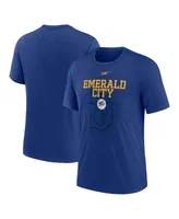 Men's Nike Royal Seattle Mariners Rewind Retro Tri-Blend T-shirt