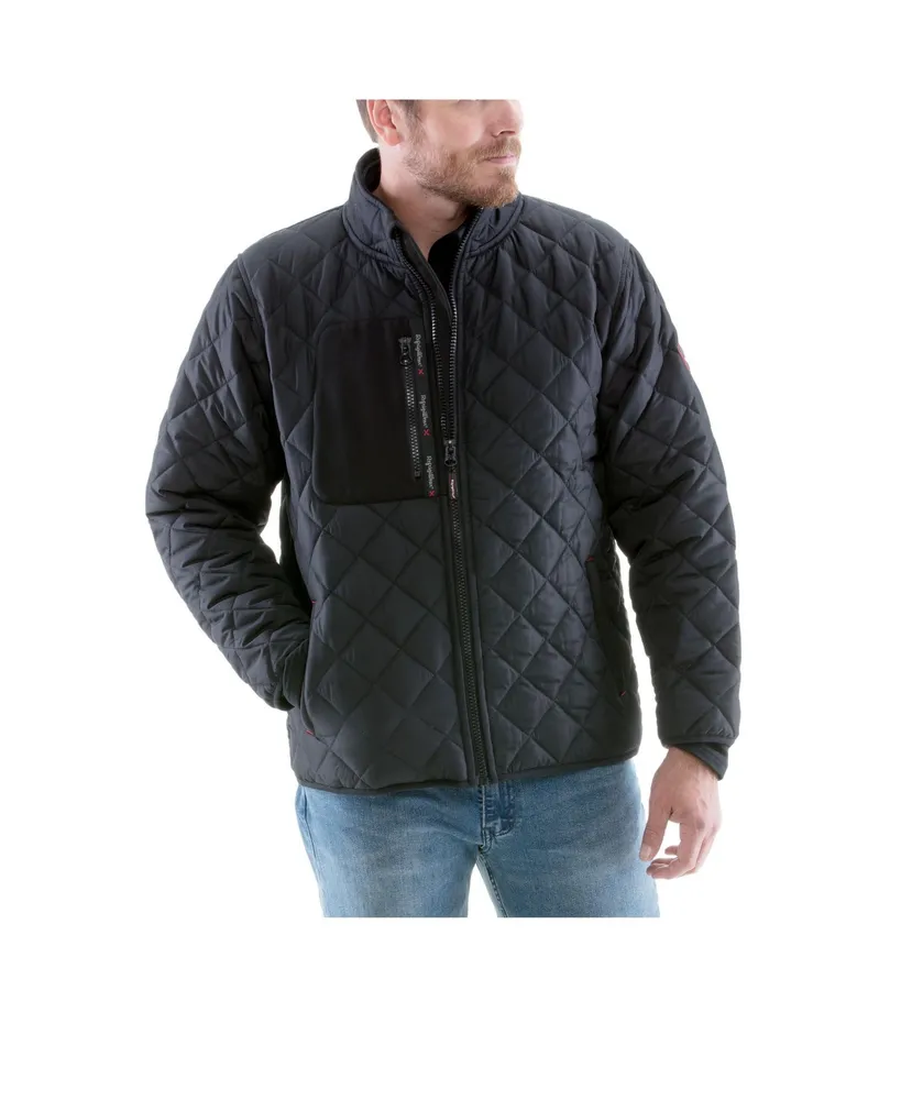 RefrigiWear Big & Tall Insulated Diamond Quilted Jacket with Fleece Lined Collar