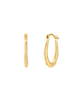 Patterned Extra Small Oval Huggie Hoop Earrings in 10k Gold