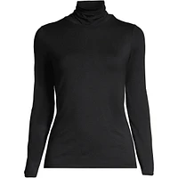 Lands' End Women's Lightweight Fitted Long Sleeve Turtleneck Top