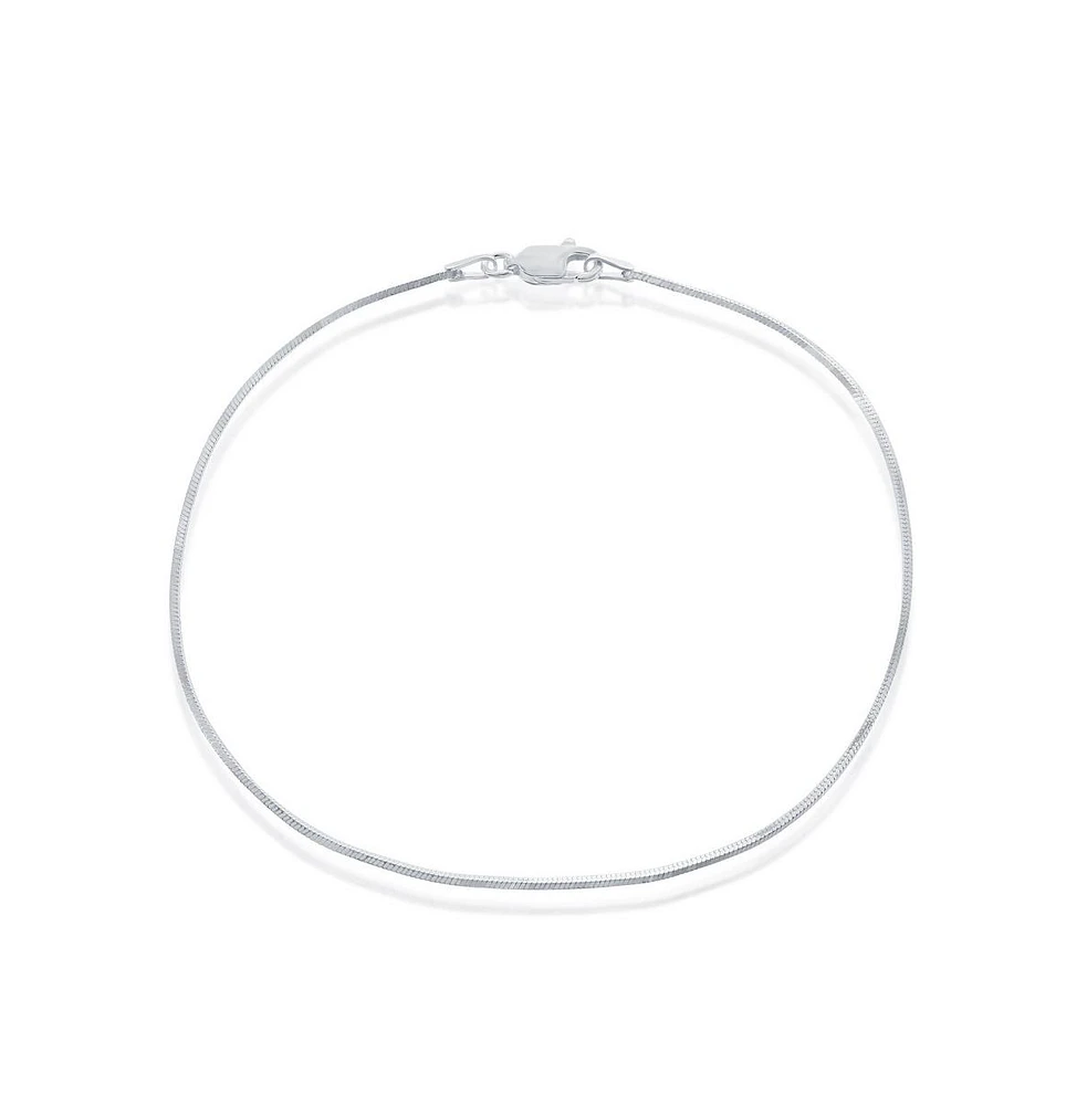 Simona Sterling Silver Square Snake Anklet