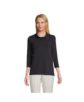 Lands' End Women's 3/4 Sleeve Light Weight Jersey Cowl Neck Top