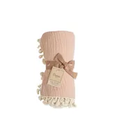 Crane Baby Baby Girls 6 Layer Muslin Tassel Blanket