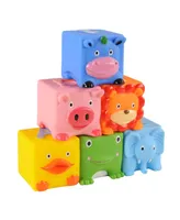 Edushape Soft Critters Pop Blocks - 6 Pieces