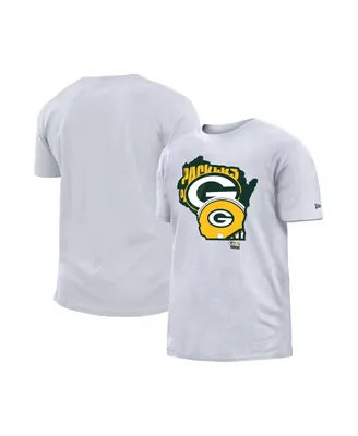 Men's New Era White Green Bay Packers Gameday State T-shirt
