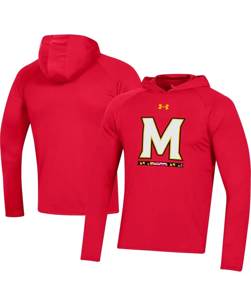 Men's Under Armour Maryland Terrapins School Logo Raglan Long Sleeve Hoodie Performance T-shirt