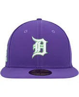 Men's New Era Purple Detroit Tigers Lime Side Patch 59FIFTY Fitted Hat