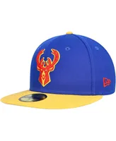 Men's New Era Blue Milwaukee Bucks Side Patch 59FIFTY Fitted Hat