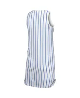 Women's Concepts Sport White Los Angeles Dodgers Reel Pinstripe Knit Sleeveless Nightshirt