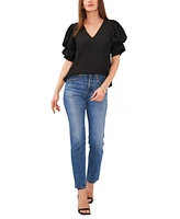 1.state Women's V-neck Tiered Bubble Short-Sleeve Top