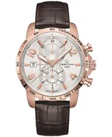 Certina Men's Swiss Automatic Chronograph Ds Podium Brown Leather Strap Watch 44mm