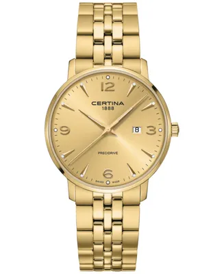 Certina Unisex Swiss Ds Caimano Gold Pvd Stainless Steel Bracelet Watch 39mm