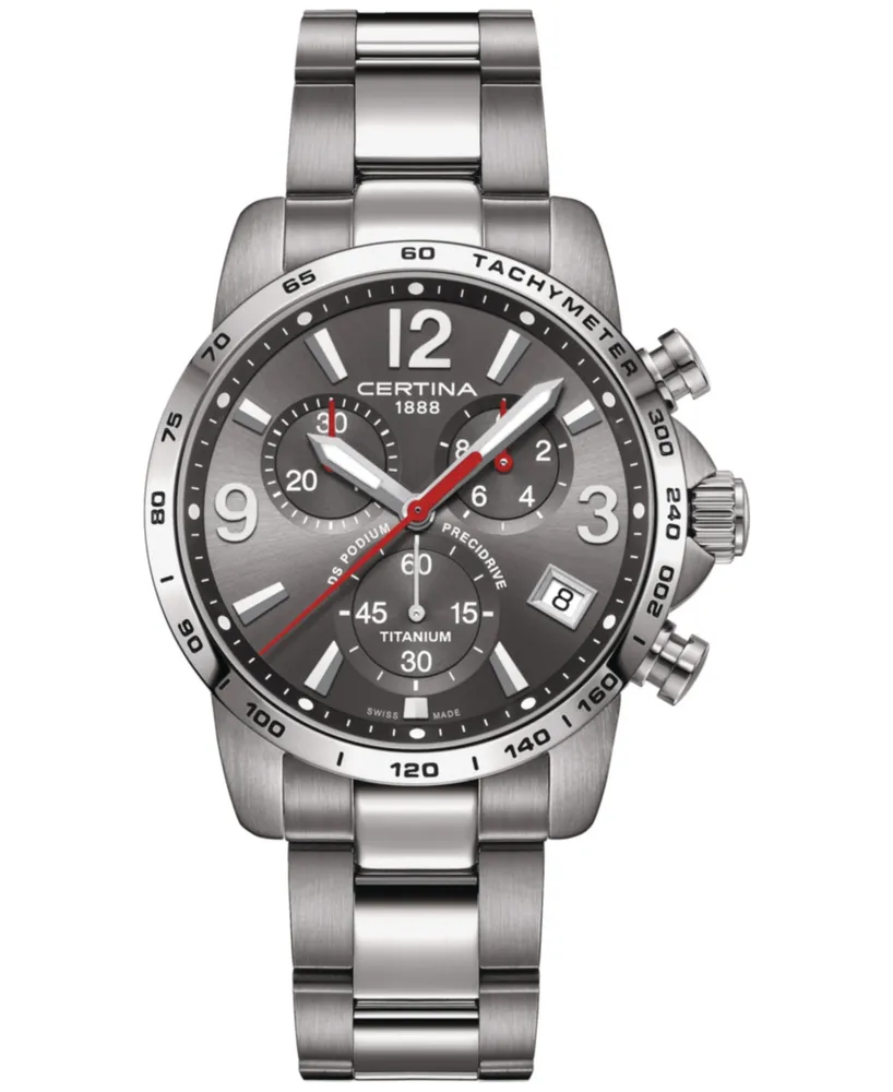 Certina Men's Swiss Chronograph Ds Podium Titanium Bracelet Watch 41mm