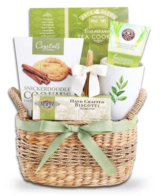 Alder Creek Gift Baskets Tea Time Wicker Holiday Gift Basket
