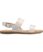 Journee Collection Women's Lavine Double Strap Flat Sandals