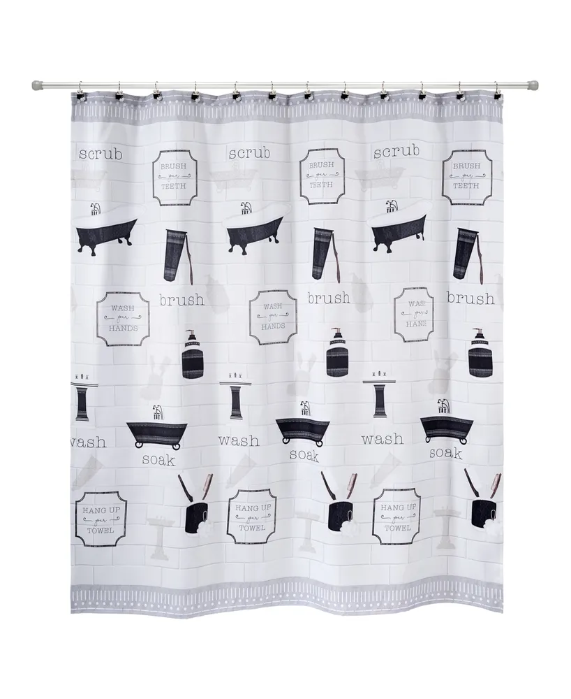 Avanti Bath Icons Whimsical Resin 13-Pc. Shower Curtain & Hooks Set