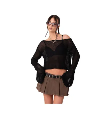 Women's Off The Shoulder Knitted Top