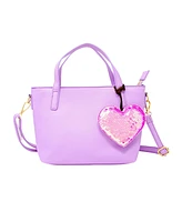 Tiny Treats Girls Purple Leather Tote Bag
