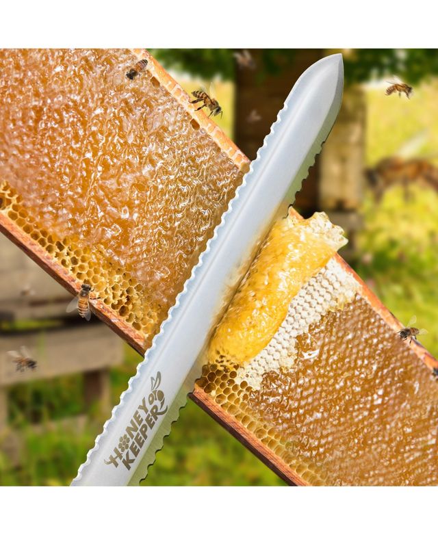 Honey Keeper Stainless Steel Uncapping Knife with Serrated Blade - Bee Hive Honey Scraper Beekeeping Tool