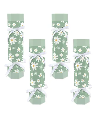 Sage Green Daisy Flowers No Snap Floral Party Table Favors C# Boxes - 12 Ct