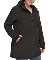 Calvin Klein Womens Plus Hooded Faux-Fur-Lined Anorak Raincoat, Created for Macys