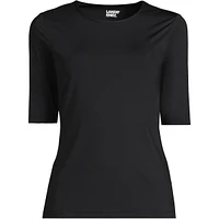 Lands' End Women's Crew Neck Rash Guard Upf 50 Sun Protection Swim Tee