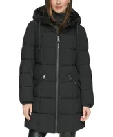 Dkny Women's Faux-Fur-Trim Hooded Puffer Coat, Created for Macy's