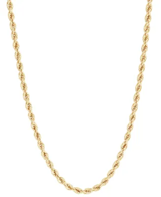 Glitter Rope Link 26" Chain Necklace (3mm) in 14k Gold