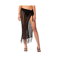 Women's Crochet Slit Maxi Skirt