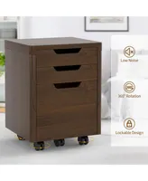 3 Drawer Rolling File Cabinet w/ Wheels Vertical Printer Stand