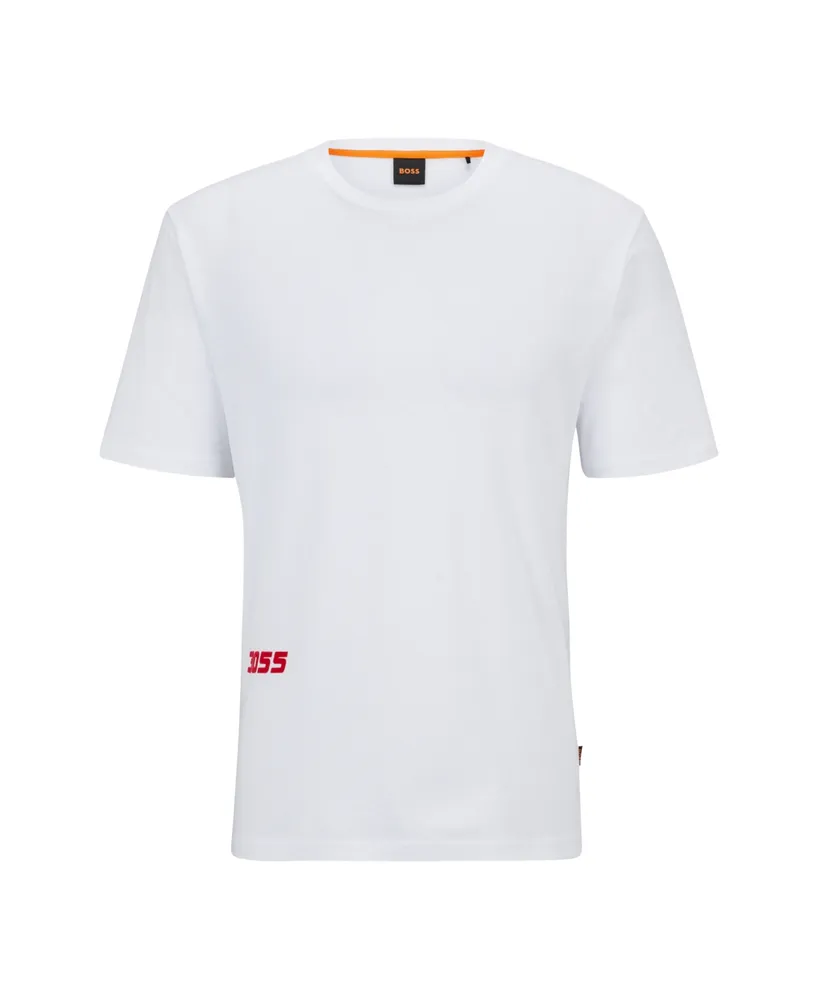 Boss by Hugo Men's Relaxed-Fit Racing Print T-shirt