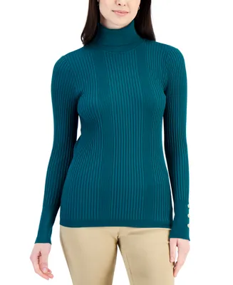 Jm Collection Ribbed Turtleneck Sweater, Created for Macy's