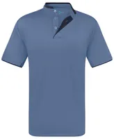 Mio Marino Big & Tall Short Sleeve Henley Polo Shirt with Contrast-Trim