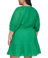 Vince Camuto Plus Size Eyelet Fit & Flare Dress