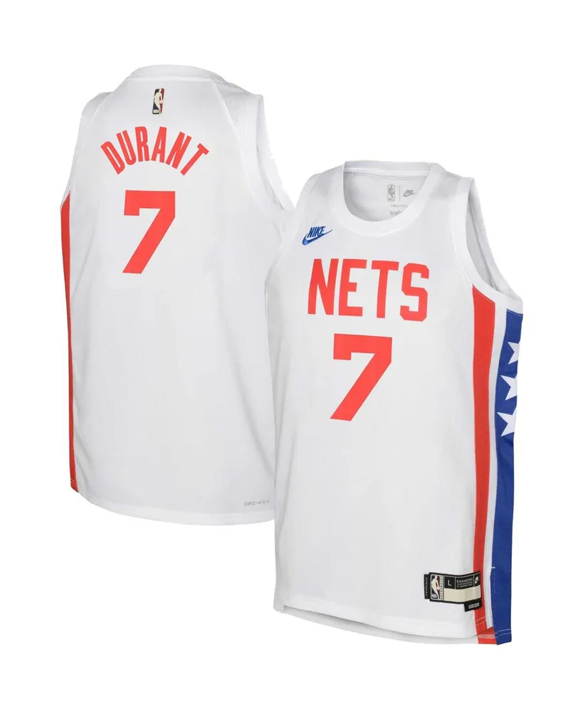 Big Boys and Girls Nike Kevin Durant White Brooklyn Nets 2022/23 Swingman Jersey - Classic Edition