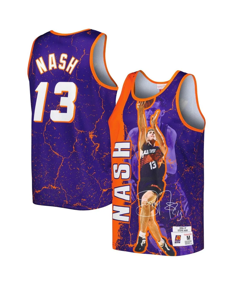 Men's Mitchell & Ness Steve Nash Purple Phoenix Suns Hardwood Classics Player Burst Tank Top