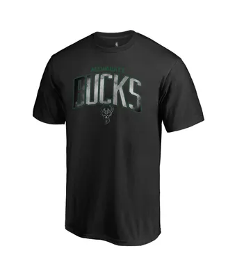 Men's Fanatics Black Milwaukee Bucks Arch Smoke T-shirt