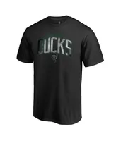 Men's Fanatics Black Milwaukee Bucks Arch Smoke T-shirt