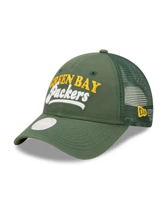 Women's New Era Green Green Bay Packers Team Trucker 9FORTY Snapback Hat