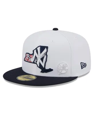 Men's New Era White and Navy York Yankees State 59FIFTY Fitted Hat