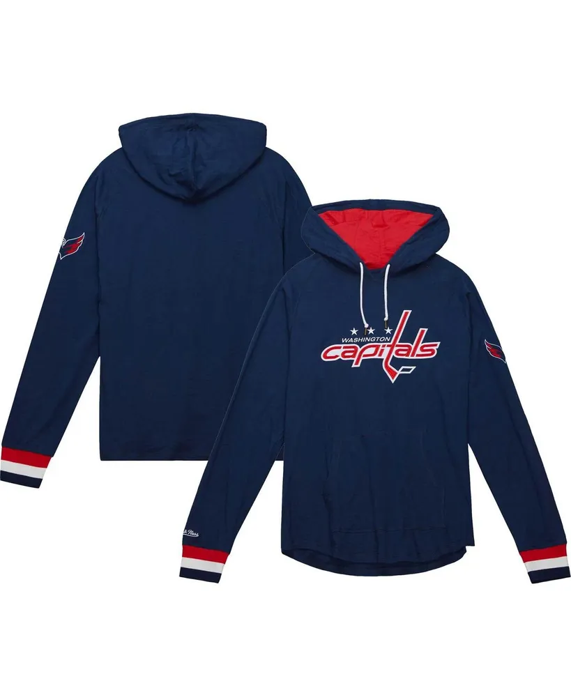 Men's Mitchell & Ness Navy Washington Capitals Legendary Slub Hoodie Long Sleeve T-shirt