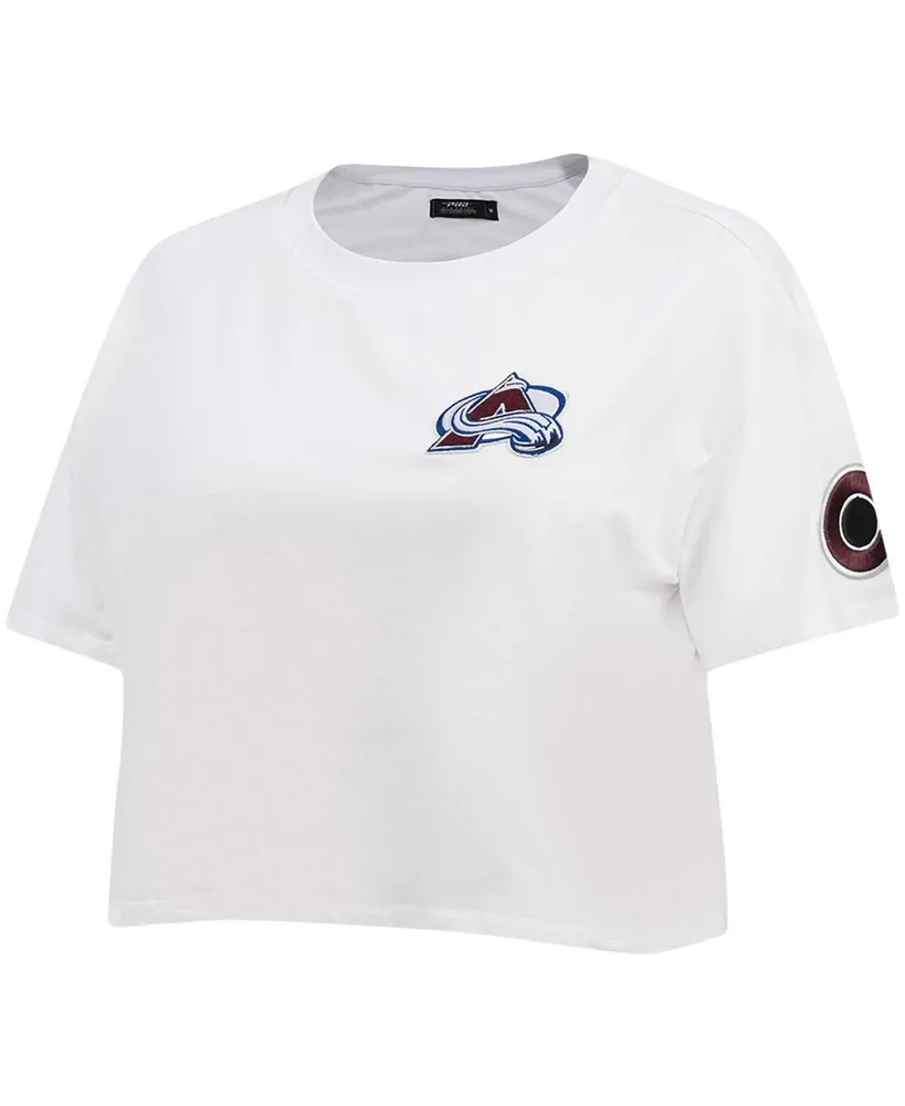 Women's Pro Standard White Colorado Avalanche Classic Boxy Cropped T-shirt