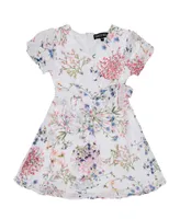 Trixxi Big Girls Short Sleeve Floral Clip Dot Dress