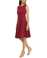 London Times Petite Bias-Seamed Sleeveless Fit & Flare Dress