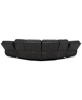 Closeout! Binardo 123" 5 Pc Zero Gravity Leather Sectional with 2 Power Recliners, Created for Macy's