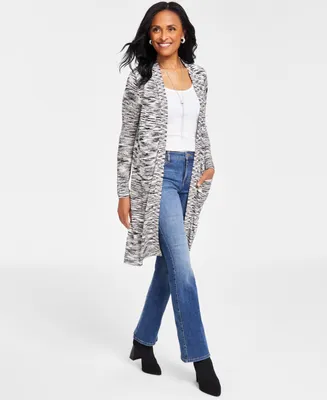 I.n.c. International Concepts Women's Ribbed Space-Dye Cardigan, Created for Macy's